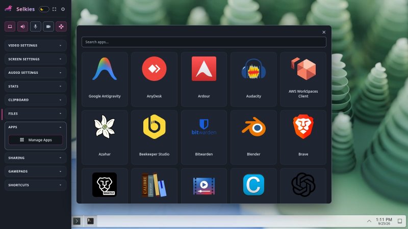 The Apps panel in the sidebar The Apps panel in the sidebar