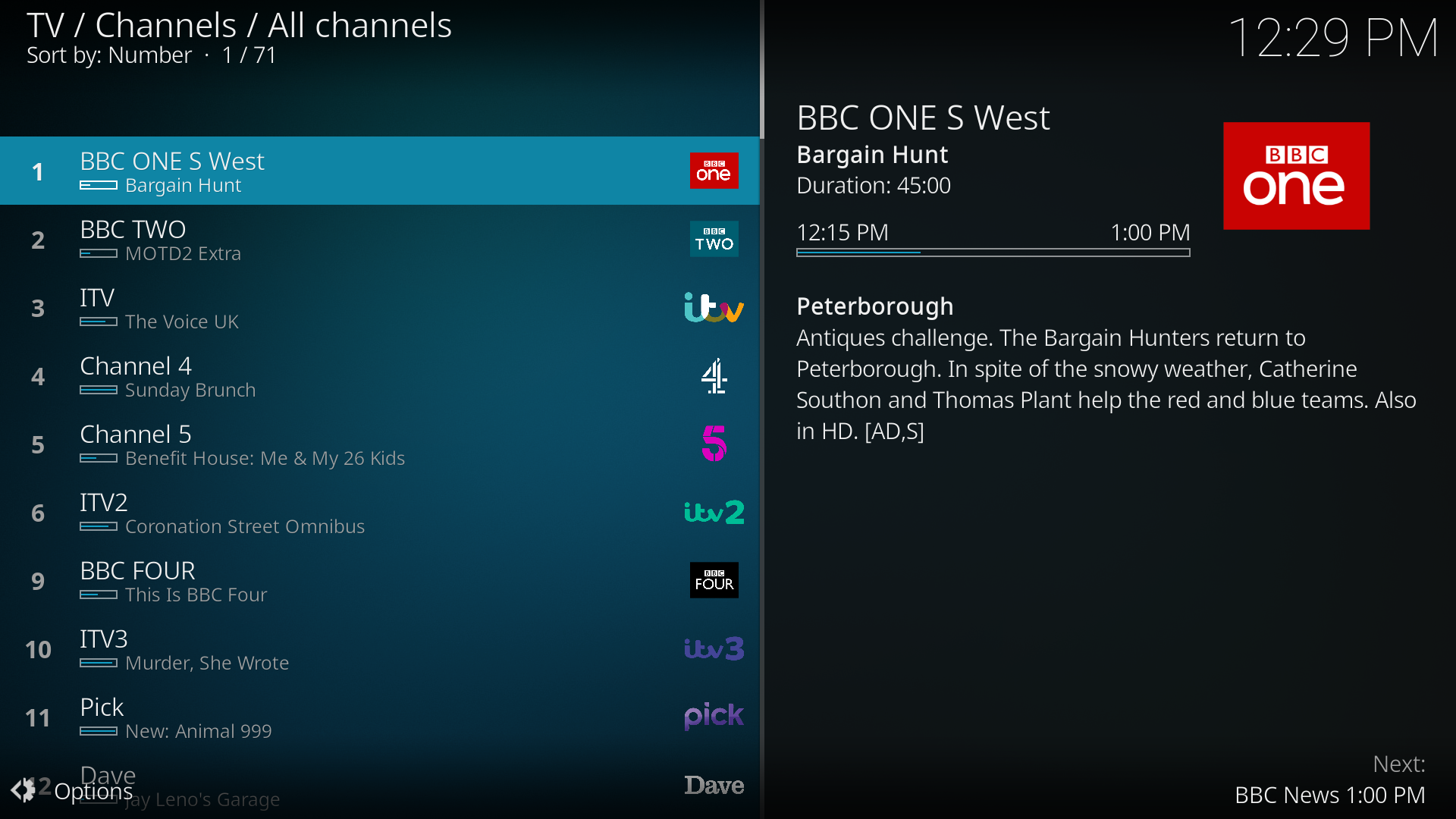 Kodi displaying channels with picons