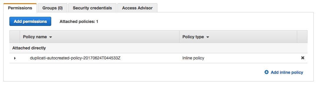 Inline policy