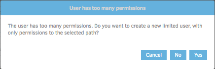 too many permissions warning